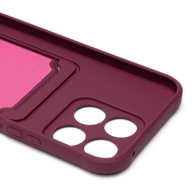 Чехол-накладка для Honor X8b (бордовый) - SC304 с картхолдером