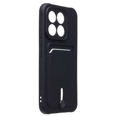 Чехол-накладка для Honor X8c (черный) - SC304 с картхолдером