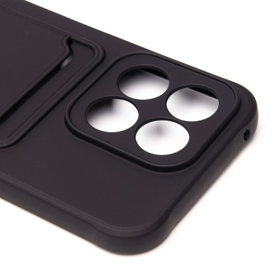 Чехол-накладка для Honor X8c (черный) - SC304 с картхолдером