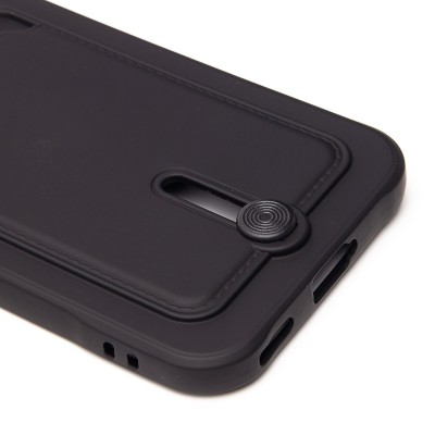 Чехол-накладка для Honor X8c (черный) - SC304 с картхолдером