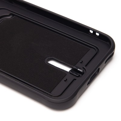 Чехол-накладка для Honor X8c (черный) - SC304 с картхолдером