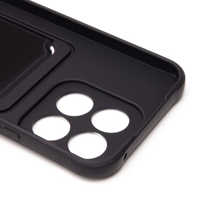 Чехол-накладка для Honor X8c (черный) - SC304 с картхолдером