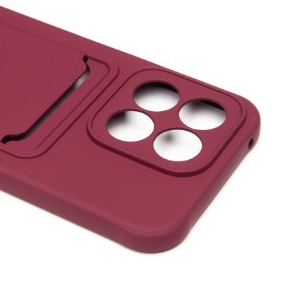 Чехол-накладка для Honor X8c (бордовый) - SC304 с картхолдером