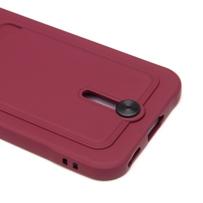Чехол-накладка для Honor X8c (бордовый) - SC304 с картхолдером
