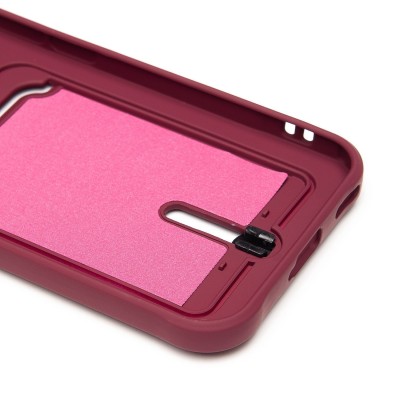 Чехол-накладка для Honor X8c (бордовый) - SC304 с картхолдером