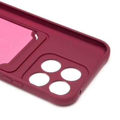 Чехол-накладка для Honor X8c (бордовый) - SC304 с картхолдером