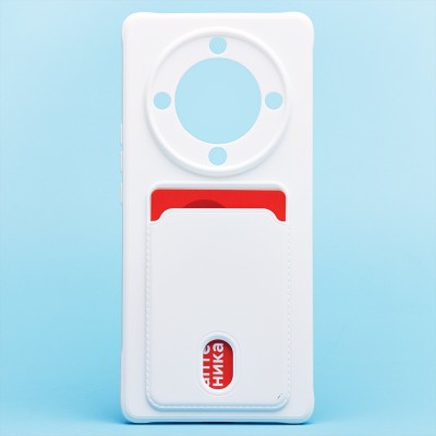 Чехол-накладка для Honor X9a (белый) - SC304 с картхолдером