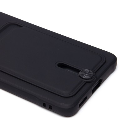Чехол-накладка для Honor X9b (черный) - SC304 с картхолдером