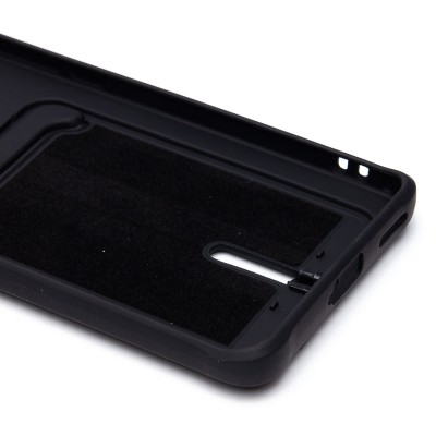 Чехол-накладка для Honor X9b (черный) - SC304 с картхолдером