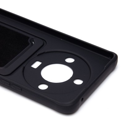 Чехол-накладка для Honor X9b (черный) - SC304 с картхолдером