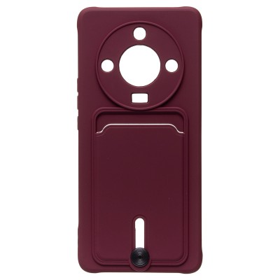 Чехол-накладка для Honor X9b (бордовый) - SC304 с картхолдером