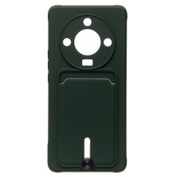Чехол-накладка для Honor X9b (темно-зеленый) - SC304 с картхолдером