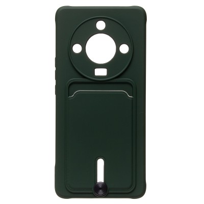 Чехол-накладка для Honor X9b (темно-зеленый) - SC304 с картхолдером