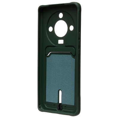 Чехол-накладка для Honor X9b (темно-зеленый) - SC304 с картхолдером