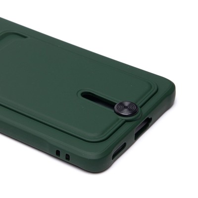 Чехол-накладка для Honor X9b (темно-зеленый) - SC304 с картхолдером