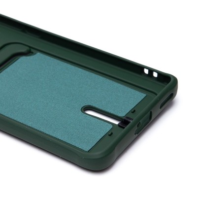 Чехол-накладка для Honor X9b (темно-зеленый) - SC304 с картхолдером