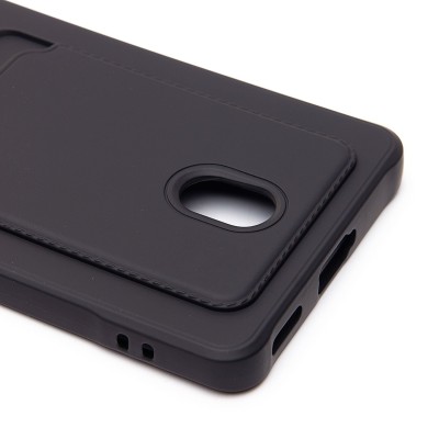 Чехол-накладка для Honor X9c (черный) - SC304 с картхолдером