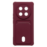 Чехол-накладка для Honor X9c (бордовый) - SC304 с картхолдером