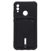 Чехол-накладка для Huawei P Smart 2019 (черный) - SC304 с картхолдером