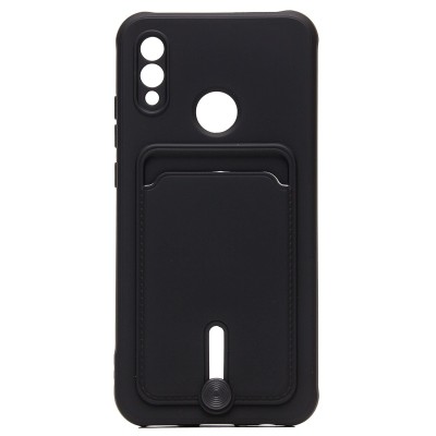 Чехол-накладка для Huawei P Smart 2019 (черный) - SC304 с картхолдером