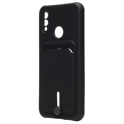 Чехол-накладка для Huawei P Smart 2019 (черный) - SC304 с картхолдером