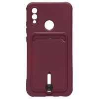 Чехол-накладка для Huawei P Smart 2019 (бордовый) - SC304 с картхолдером