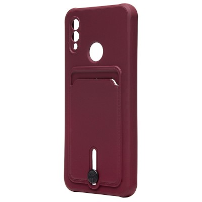 Чехол-накладка для Huawei Honor 10 Lite (бордовый) - SC304 с картхолдером