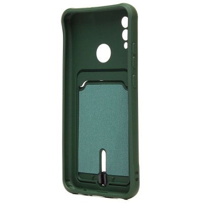 Чехол-накладка для Huawei P Smart 2019 (темно-зеленый) - SC304 с картхолдером