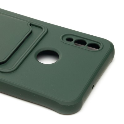 Чехол-накладка для Huawei P Smart 2019 (темно-зеленый) - SC304 с картхолдером