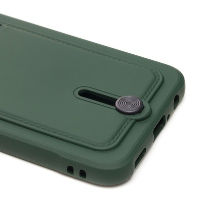 Чехол-накладка для Huawei P Smart 2019 (темно-зеленый) - SC304 с картхолдером