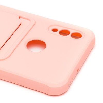 Чехол-накладка для Huawei P Smart 2019 (светло-розовый) - SC304 с картхолдером