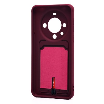 Чехол-накладка для Huawei Mate 60 Pro+ (бордовый) - SC304 с картхолдером Чехол-накладка для Huawei Mate 60 Pro+ (бордовый) - SC304 с картхолдером