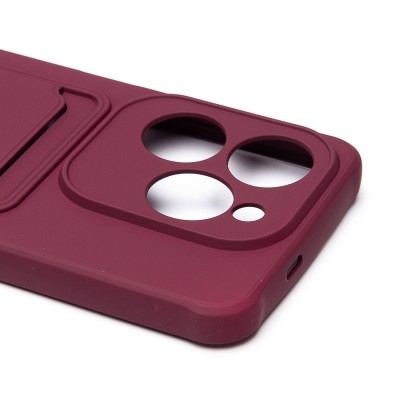 Чехол-накладка для Infinix Hot 40 (бордовый) - SC304 с картхолдером