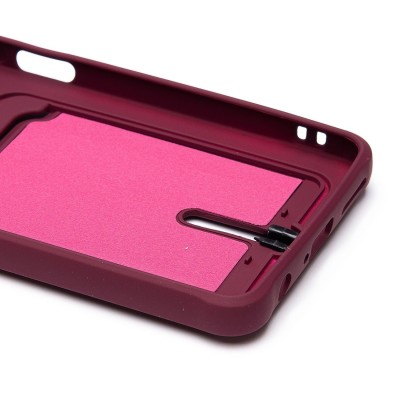 Чехол-накладка для Infinix Hot 40 (бордовый) - SC304 с картхолдером