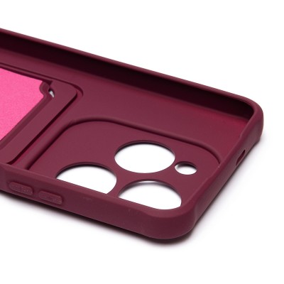 Чехол-накладка для Infinix Hot 40 (бордовый) - SC304 с картхолдером