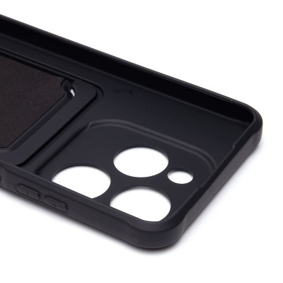 Чехол-накладка для Infinix Hot 40i (черный) - SC304 с картхолдером