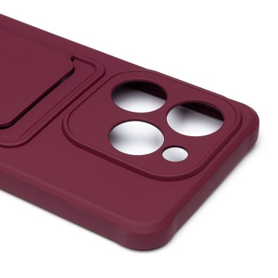 Чехол-накладка для Infinix Hot 40i (бордовый) - SC304 с картхолдером Чехол-накладка для Infinix Hot 40i (бордовый) - SC304 с картхолдером