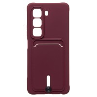 Чехол-накладка для Infinix Hot 50 4G (бордовый) - SC304 с картхолдером