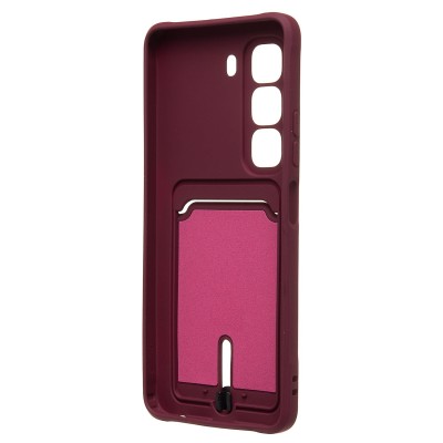 Чехол-накладка для Infinix Hot 50 4G (бордовый) - SC304 с картхолдером Чехол-накладка для Infinix Hot 50 4G (бордовый) - SC304 с картхолдером
