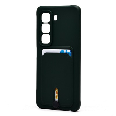 Чехол-накладка для Infinix Hot 50 4G (темно-зеленый) - SC304 с картхолдером