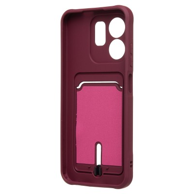 Чехол-накладка для Infinix Hot 50i (бордовый) - SC304 с картхолдером