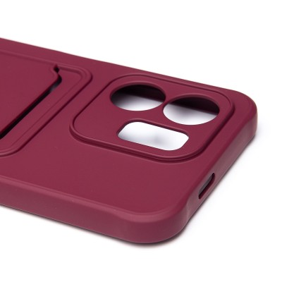 Чехол-накладка для Infinix Hot 50i (бордовый) - SC304 с картхолдером