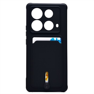 Чехол-накладка для Infinix Note 40 5G (черный) - SC304 с картхолдером