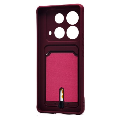 Чехол-накладка для Infinix Note 40 5G (бордовый) - SC304 с картхолдером