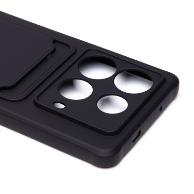 Чехол-накладка для Infinix Note 40 (черный) - SC304 с картхолдером