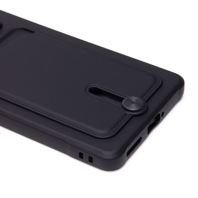 Чехол-накладка для Infinix Note 40 (черный) - SC304 с картхолдером