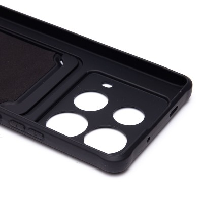 Чехол-накладка для Infinix Note 40 (черный) - SC304 с картхолдером