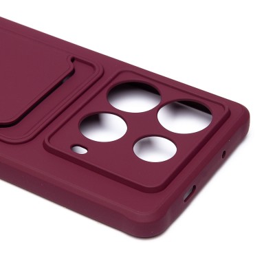 Чехол-накладка для Infinix Note 40 (бордовый) - SC304 с картхолдером Чехол-накладка для Infinix Note 40 (бордовый) - SC304 с картхолдером