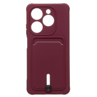 Чехол-накладка для Infinix Smart 8 (бордовый) - SC304 с картхолдером