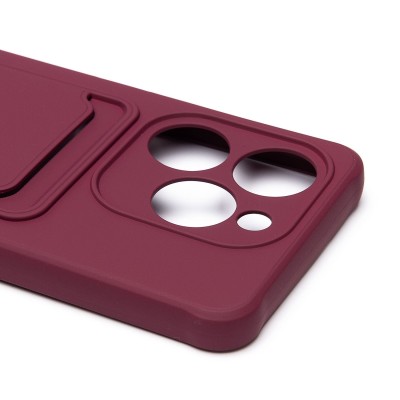 Чехол-накладка для Infinix Smart 8 (бордовый) - SC304 с картхолдером